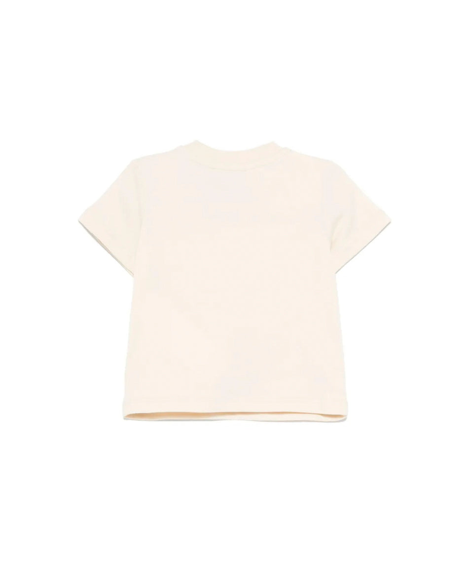 Moschino Kids T-shirt Beige con Ricamo Teddy per Neonati
