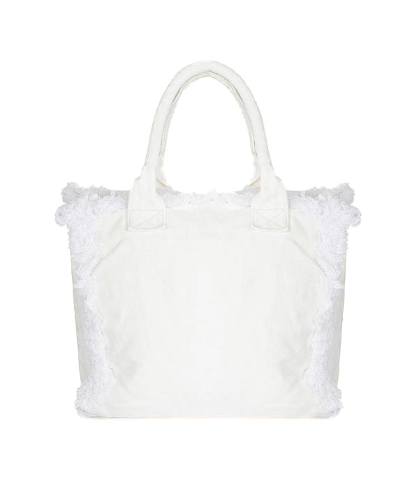 EffeK Borsa Mare con Logo Bianca per Bambine