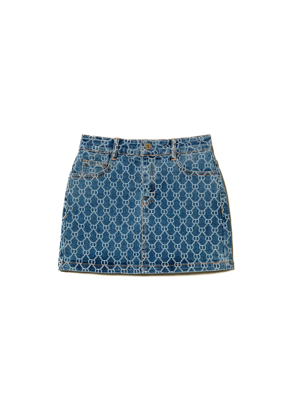 Twinset Kids Gonna Denim Logo All Over per Bambine