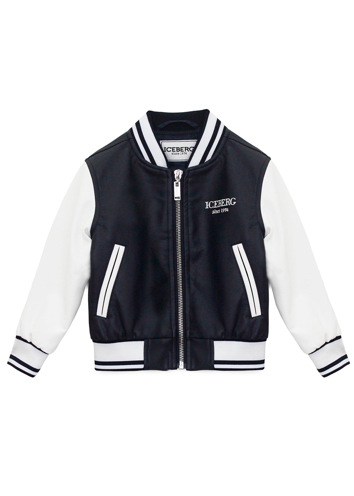 Iceberg Kids Giubbino Blu con Logo per Neonati