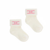 Elisabetta Franchi La Mia Bambina Calzini Avorio/rosa per Neonate