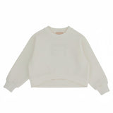 Elisabetta Franchi La Mia Bambina Felpa Girocollo Panna con Logo Centrale per Neonate