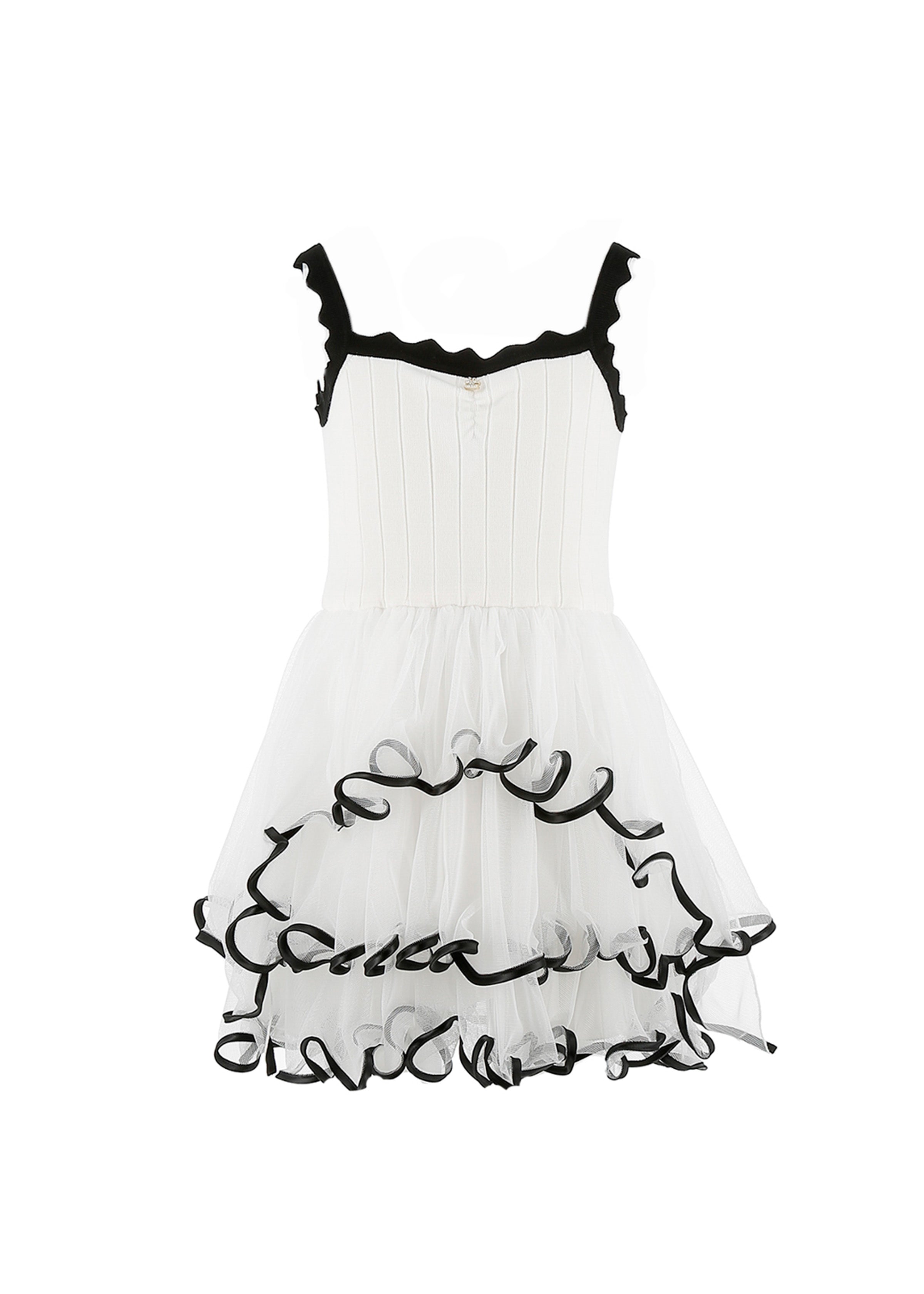 Elisabetta Franchi La Mia Bambina Abito Avorio/Nero in Tulle per Bambine