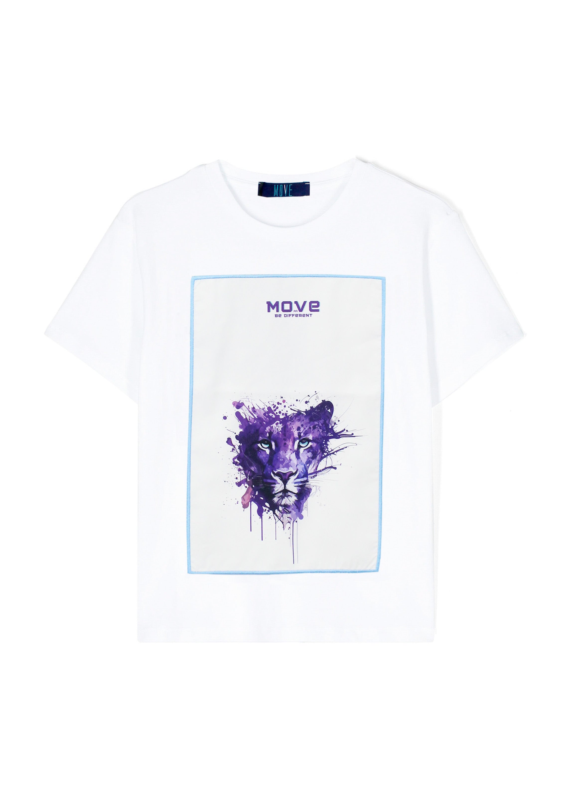 Move Kids T-shirt Bianca Tiger per Bambini (fronte)
