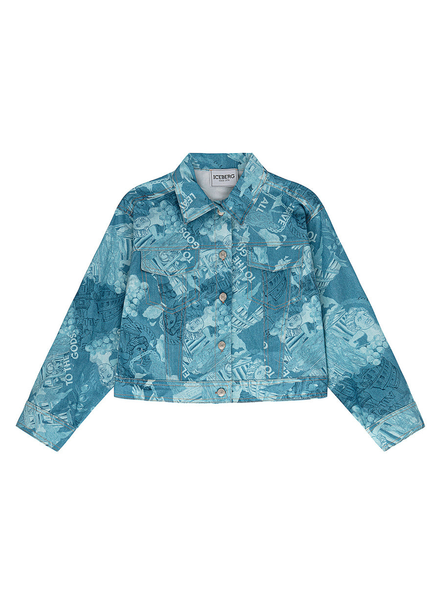 Iceberg Kids Giubbino Crop Denim Tie Dye per Bambine
