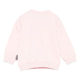 Moschino Kids Felpa Girocollo Rosa con Patch per Neonata