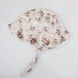 Deolinda Cappellino Rosa a Quadri con Fiori per Neonate