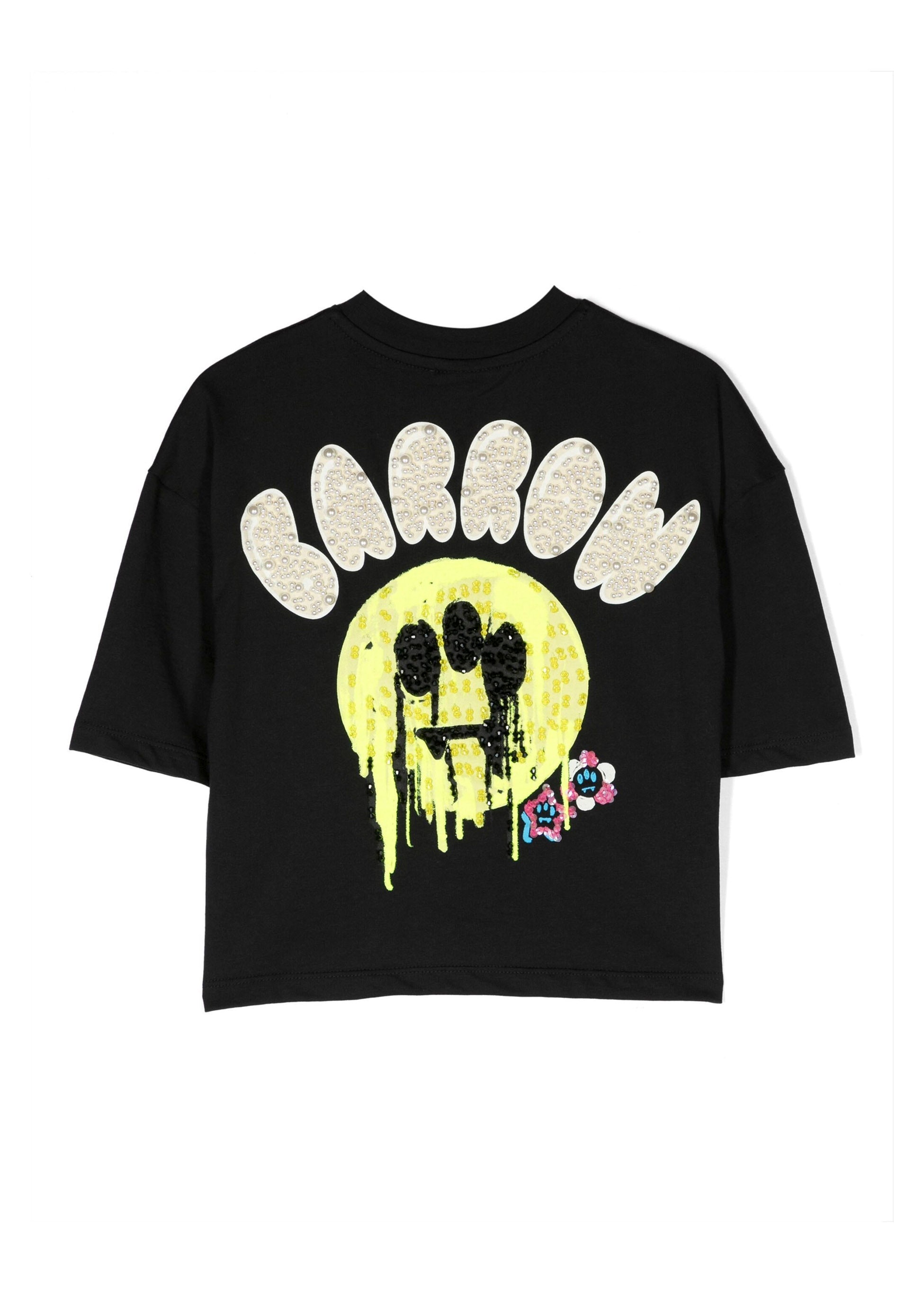 Barrow Kids T-shirt Nera con Logo con Decorazione