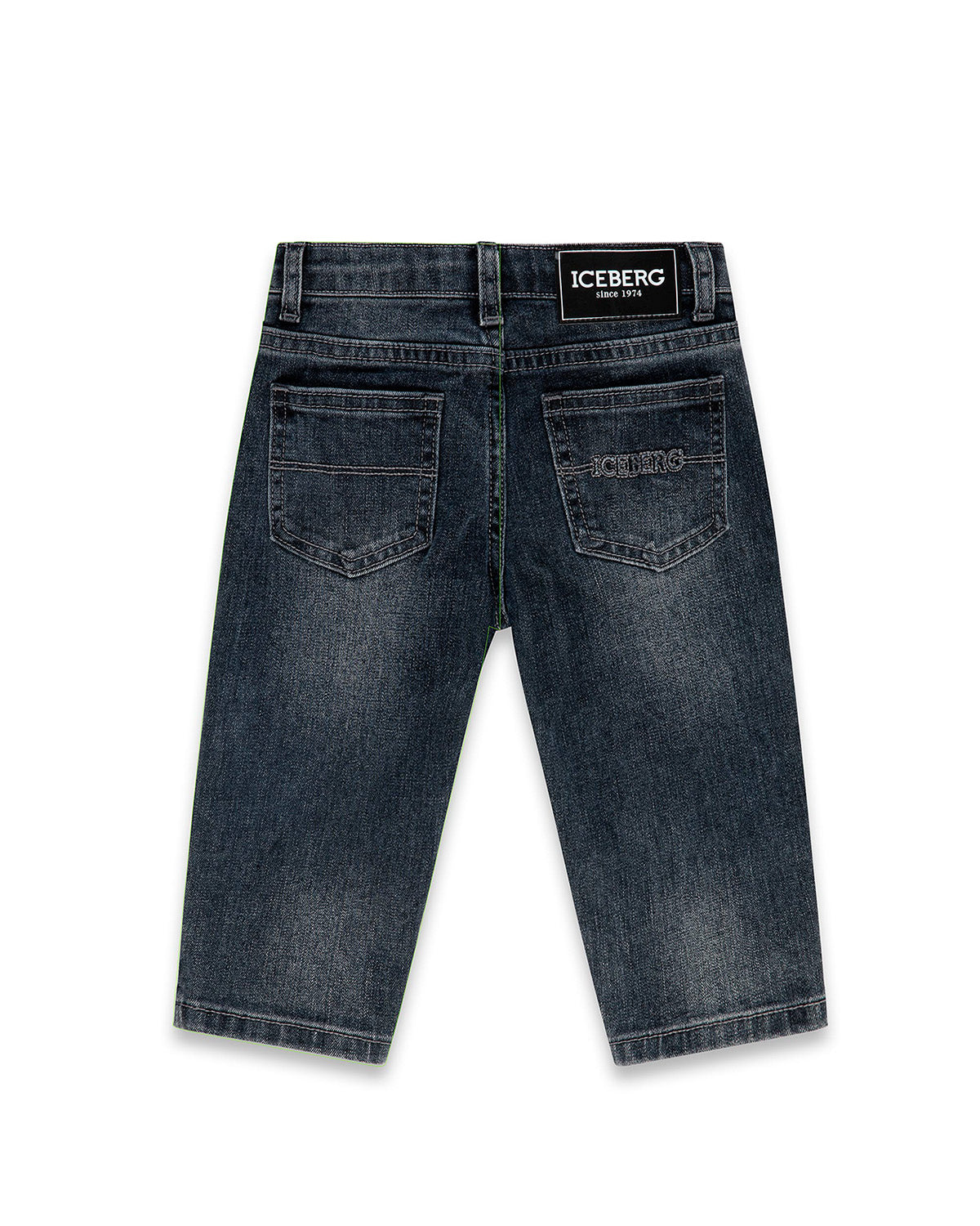 Iceberg Kids Jeans Denim con Effetto Stone Wash per Neonati
