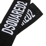 Dsquared2 Kids Calzino Nero con Logo per Bambini