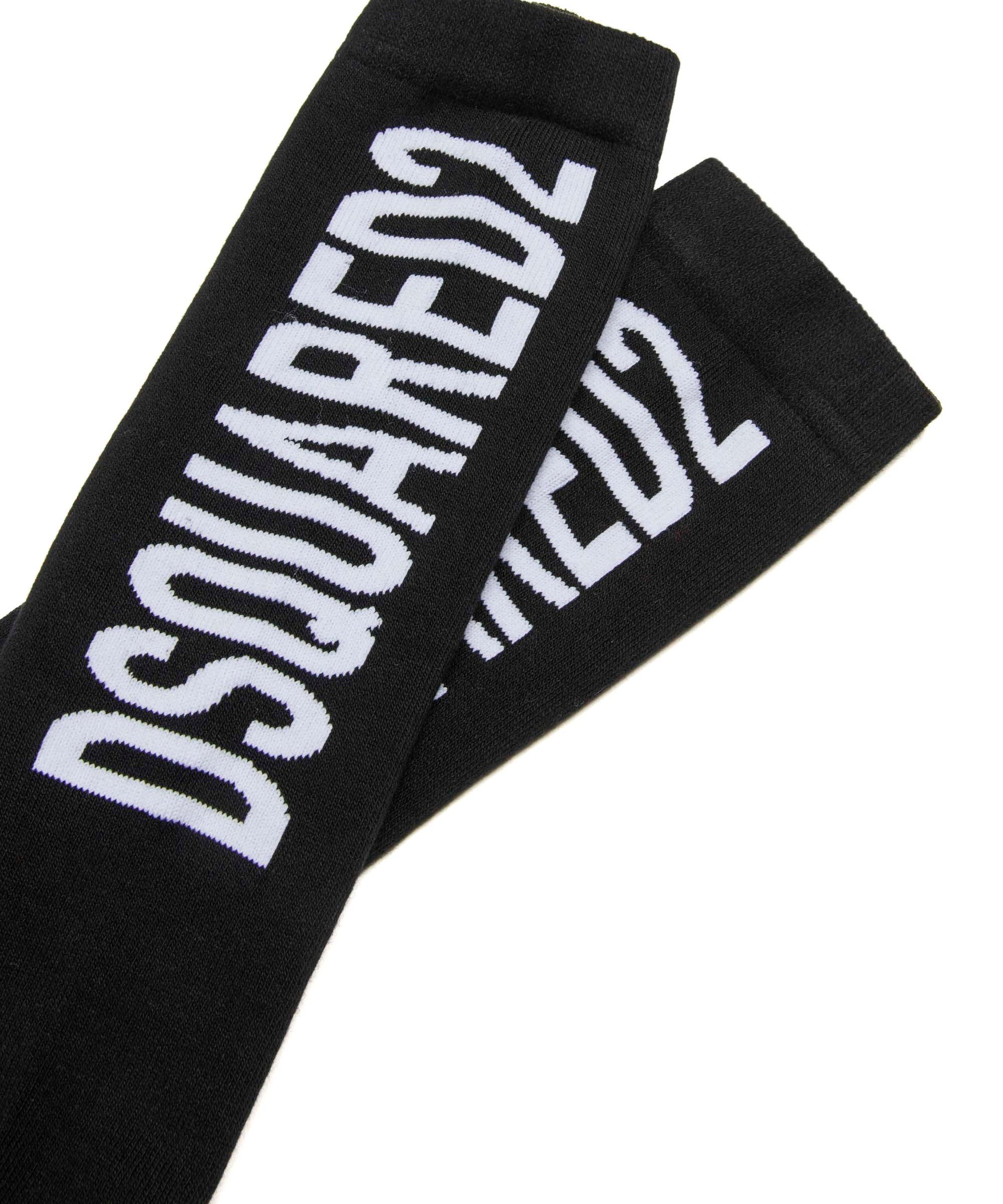 Dsquared2 Kids Calzino Nero con Logo per Bambini