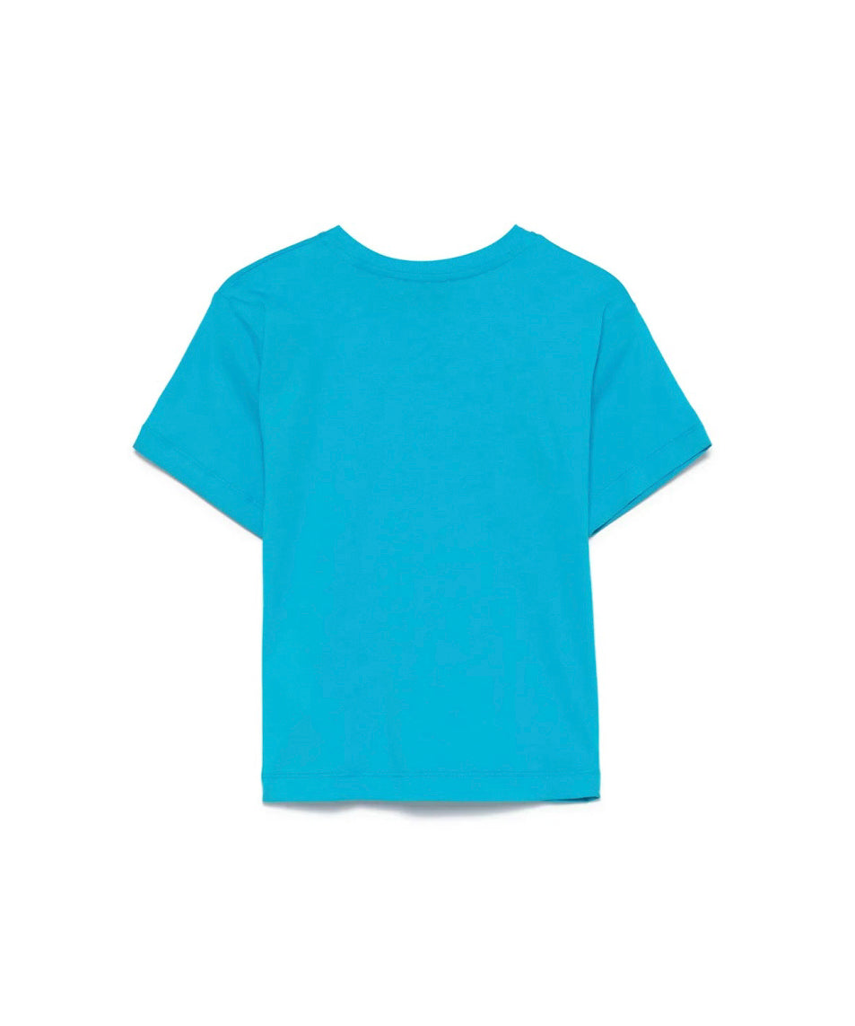 Moschino Kids T-shirt Bluette con Stampa Teddy per Neonate