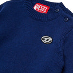 Diesel Kids Pullover Blu con Oval D per NeonatI