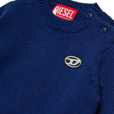 Diesel Kids Pullover Blu con Oval D per NeonatI