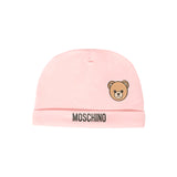 Moschino Kids Cappello Rosa con Logo per Neonate