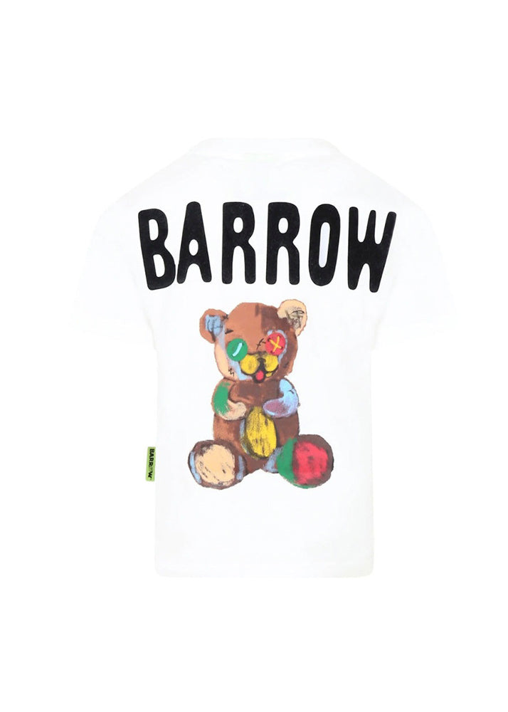 Barrow Kids T-shirt Bianca con Stampa Logo (retro)
