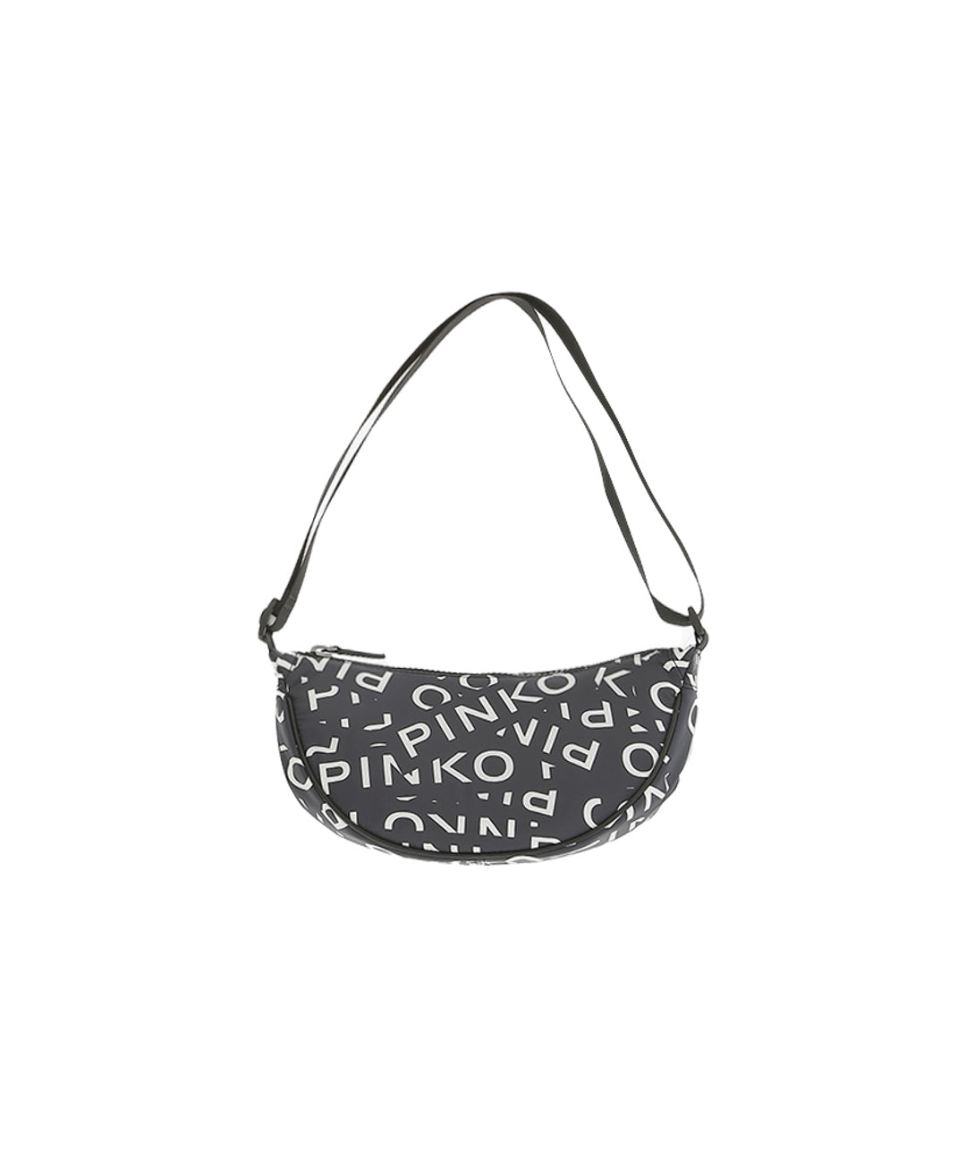 Pinko Kids Borsa a Spalla Nera con Logo All Over per Bambine