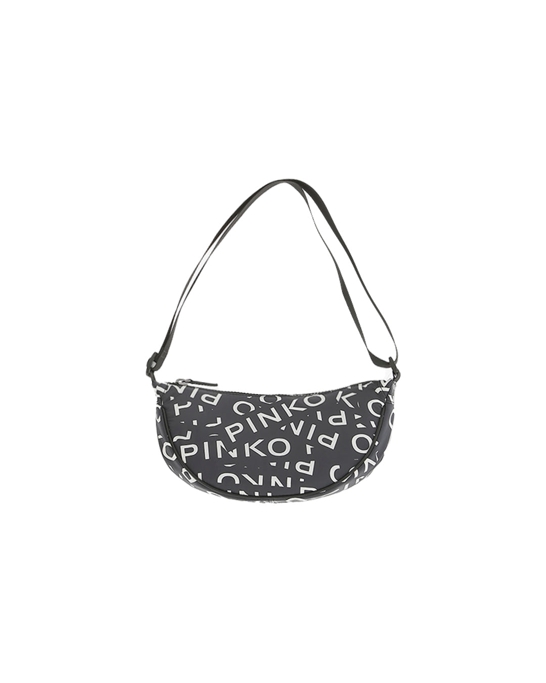 Pinko Kids Borsa a Spalla Nera con Logo All Over per Bambine