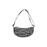 Pinko Kids Borsa a Spalla Nera con Logo All Over per Bambine