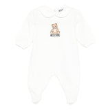 Moschino Kids Tutina Panna con Stampa Teddy per Neonati