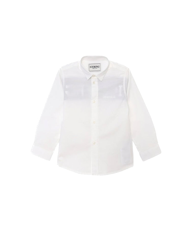 Iceberg Kids Camicia Bianca con Banda Logo per Neonati