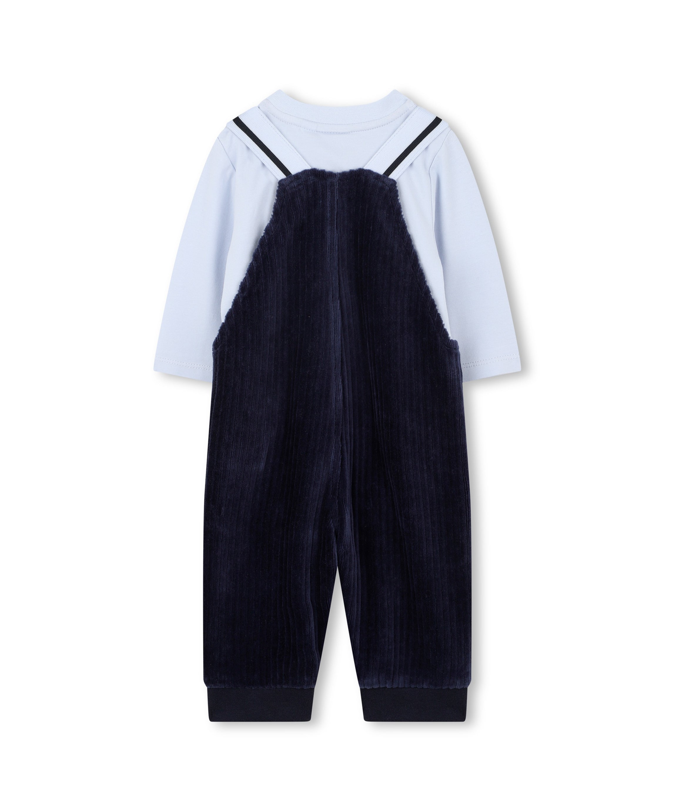 Boss Kids Salopette a Costine + T-shirt Navy per Neonati