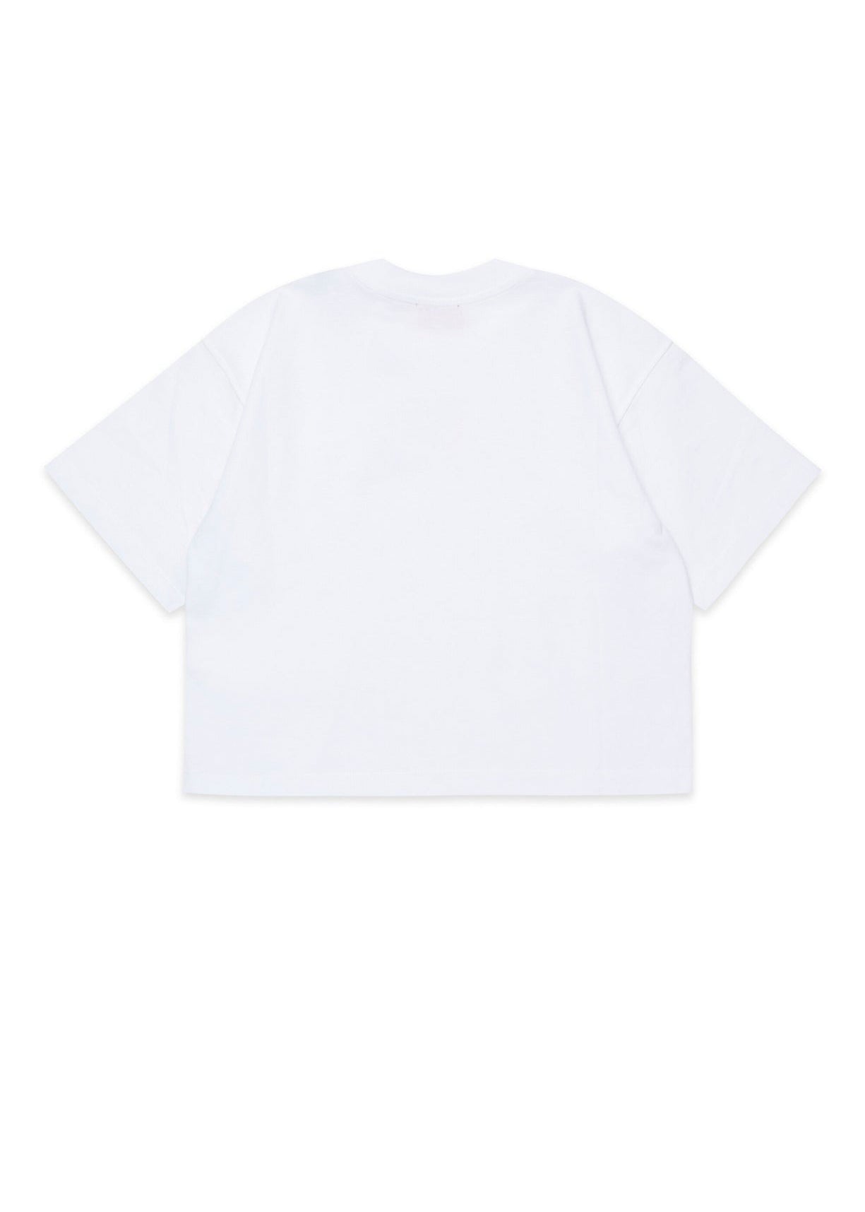 Diesel Kids T-Shirt Bianca Boxy con Oval D per Bambine (retro)
