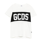 GCDS Kids T-shirt Bianca con Banda Logo