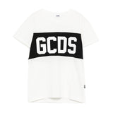 GCDS Kids T-shirt Bianca con Banda Logo