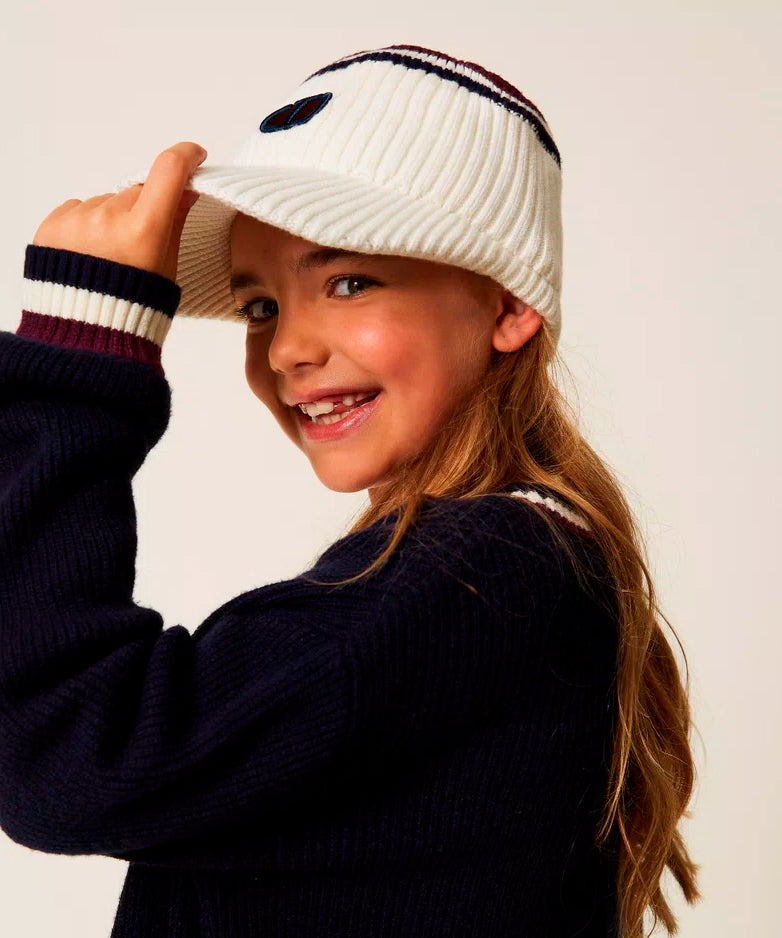 Twinset Kids Cappello con Visiera e Dettaglio Logo per Bambine