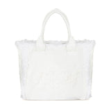 EffeK Borsa Mare con Logo Bianca per Bambine