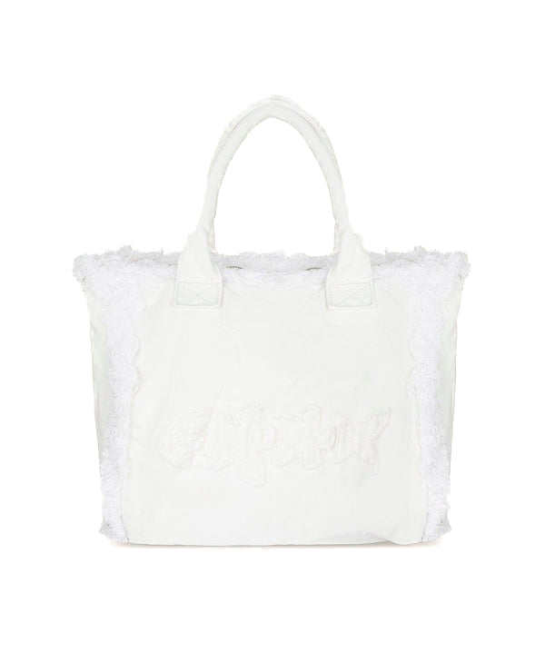 EffeK Borsa Mare con Logo Bianca per Bambine