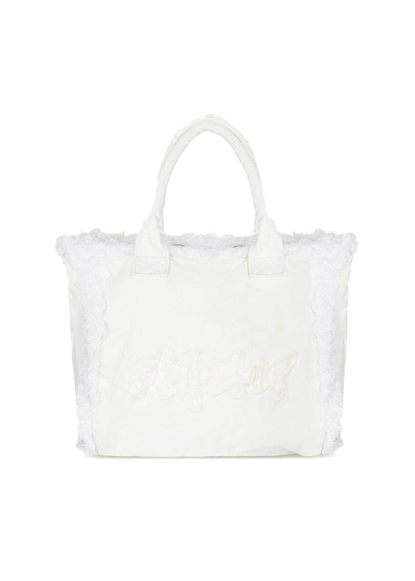 EffeK Borsa Mare con Logo Bianca per Bambine