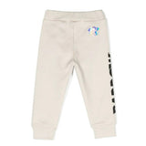 Barrow Kids Cream Logo Print Fleece Pants for Babies