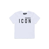 Dsquared2 Kids White T-shirt with ICON Print for Newborns