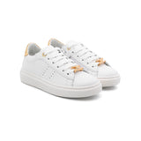 Elisabetta Franchi My Little Girl White Sneakers with Gold Logo