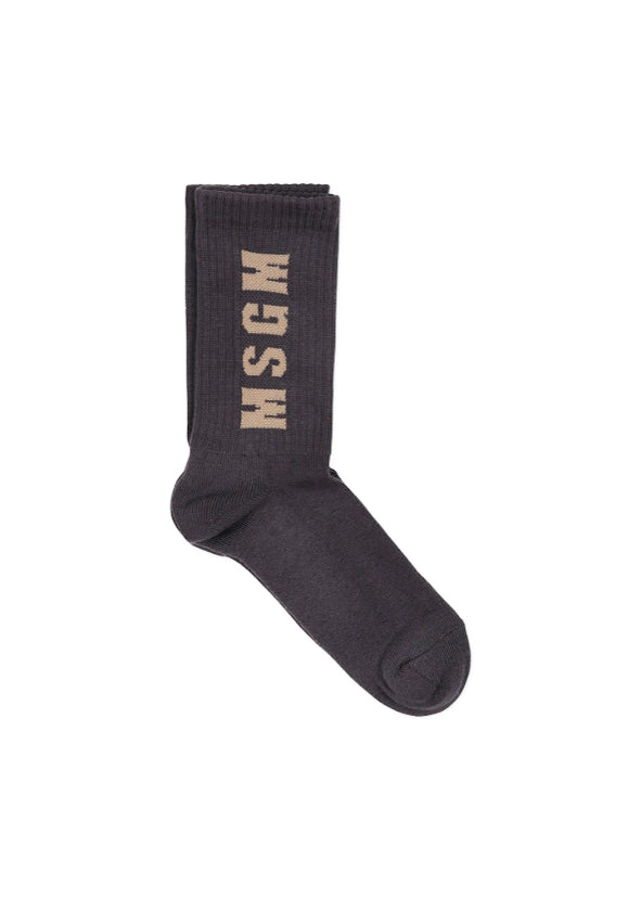 MSGM Kids Calzini Piombo con Logo