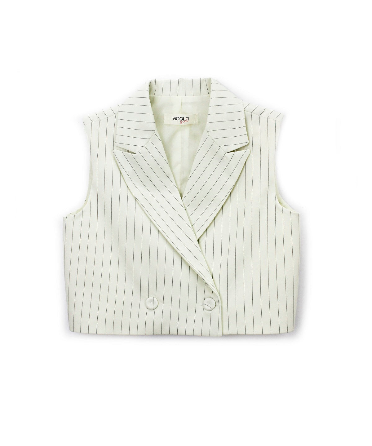 Vicolo Kids Gilet a Righe Vaniglia per Bambine