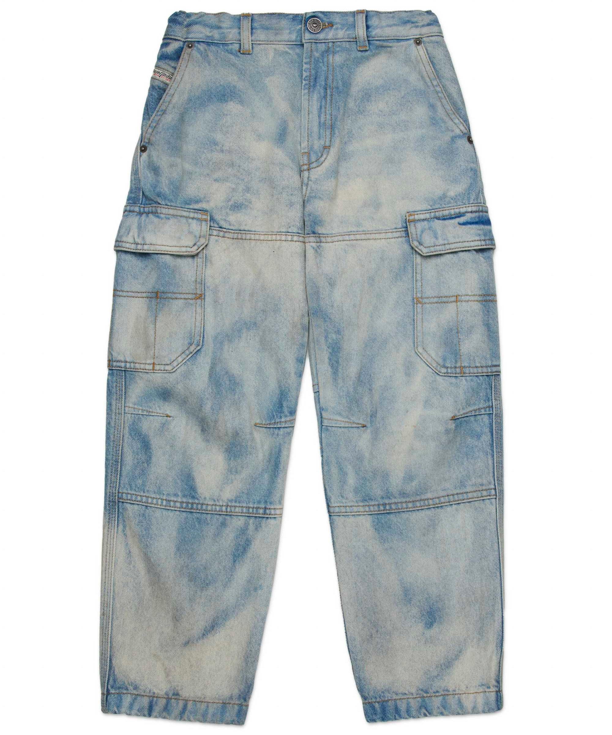Diesel Kids Jeans relaxed bleached  D-Dave Cargo per Bambini