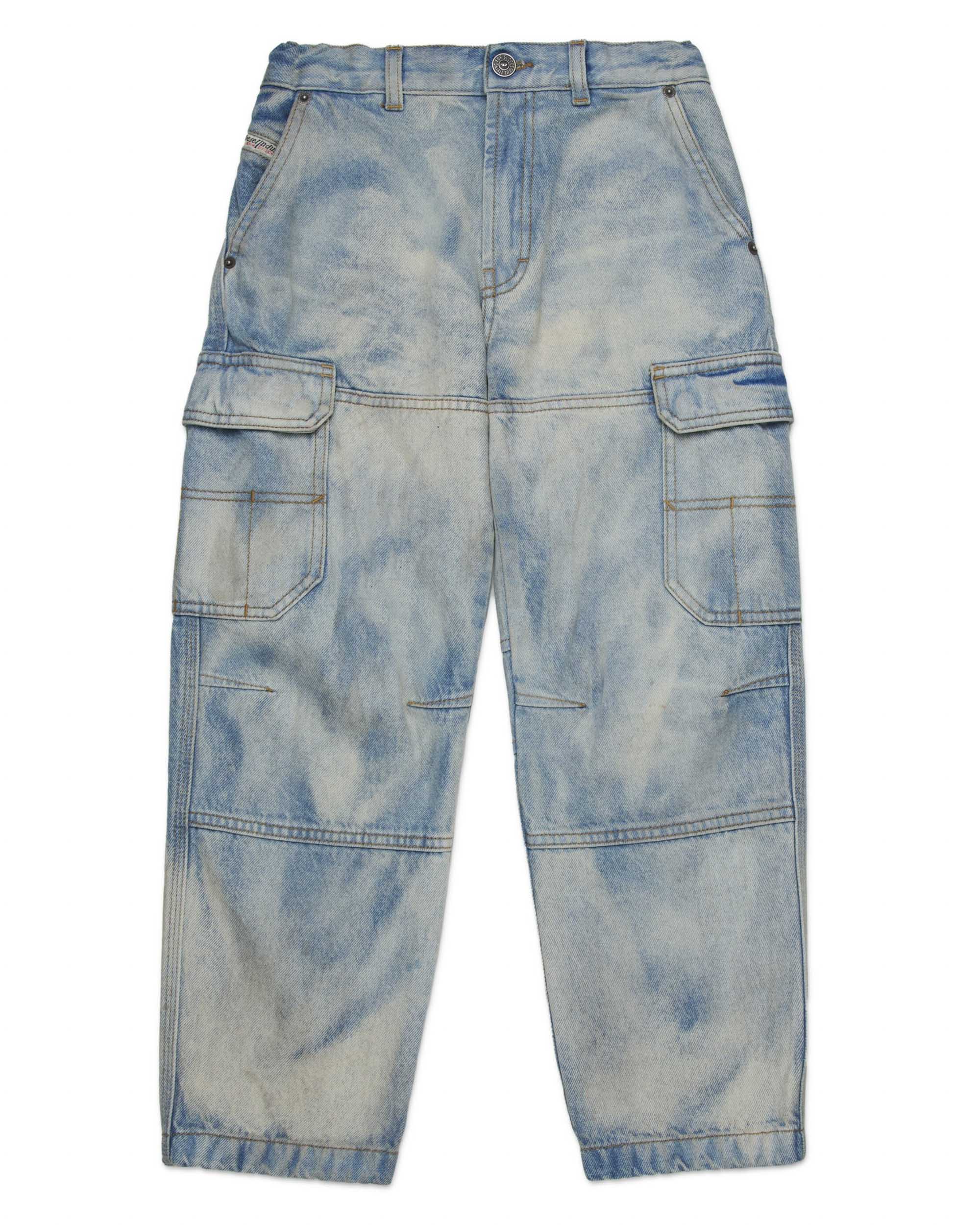 Diesel Kids Jeans relaxed bleached  D-Dave Cargo per Bambini