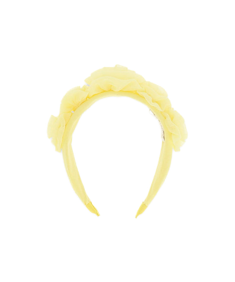 Angel's Face Cerchietto Giallo con Tulle Rosie per Bambine