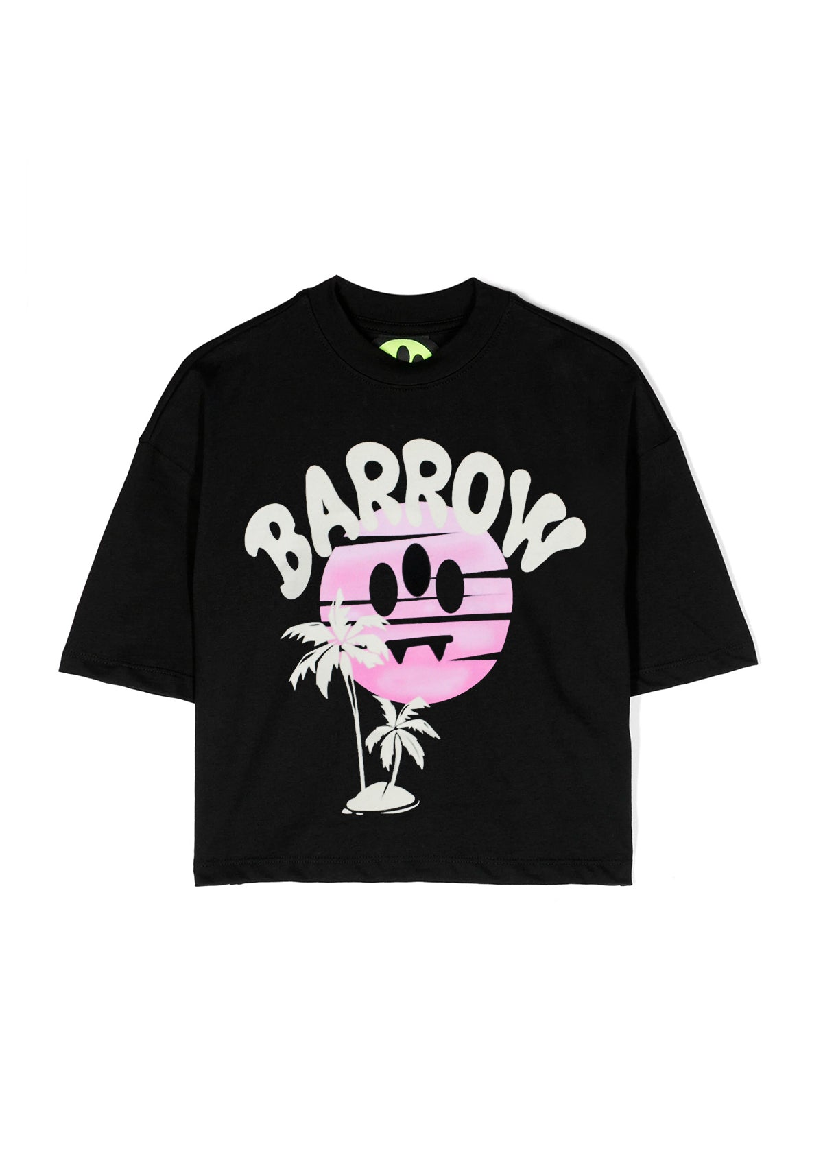 Barrow Kids T-Shirt Nera con Stampa Logo per Bambine(fronte)