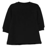 Moschino Kids Abito in Felpa Nera con Logo per Neonate