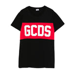 GCDS Kids T-shirt Nera con Banda Logo
