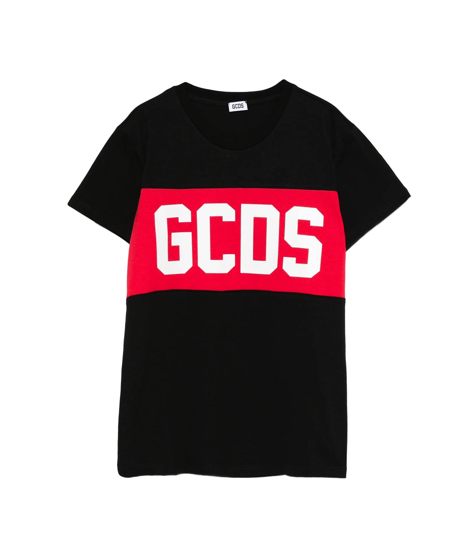 GCDS Kids T-shirt Nera con Banda Logo