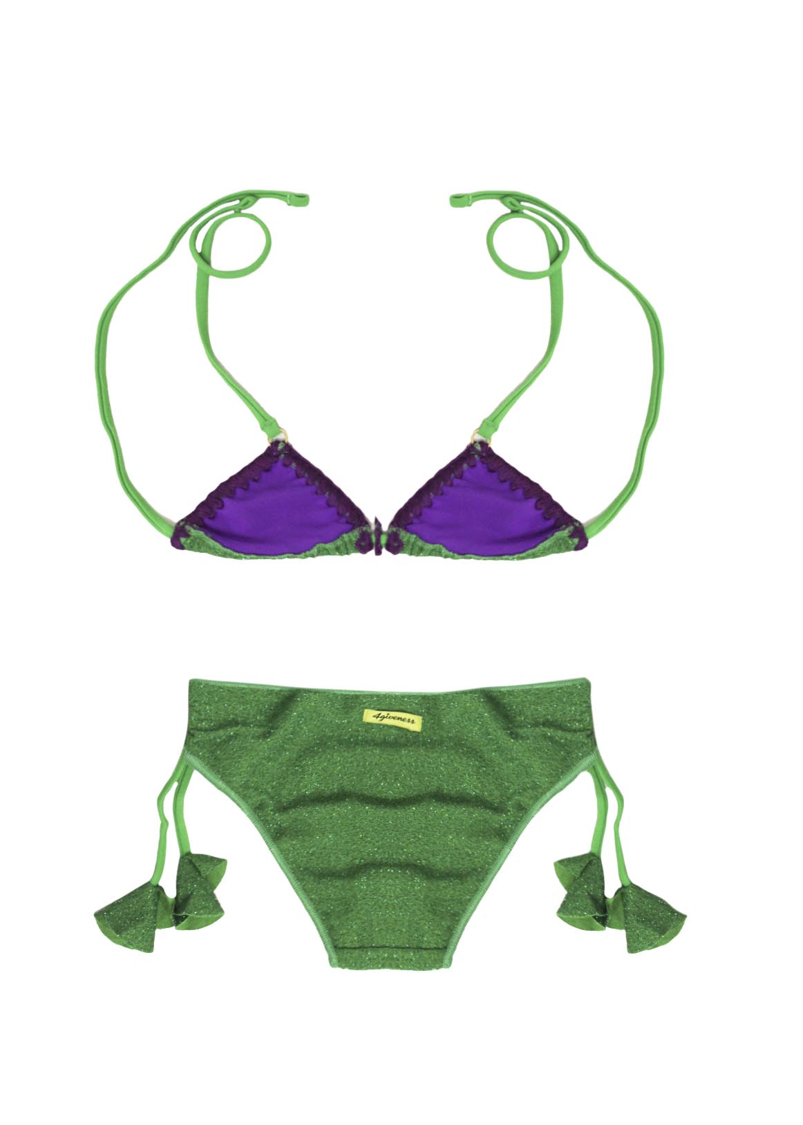 Costume 4Giveness Verde Glitter 2 Pezzi Bambina