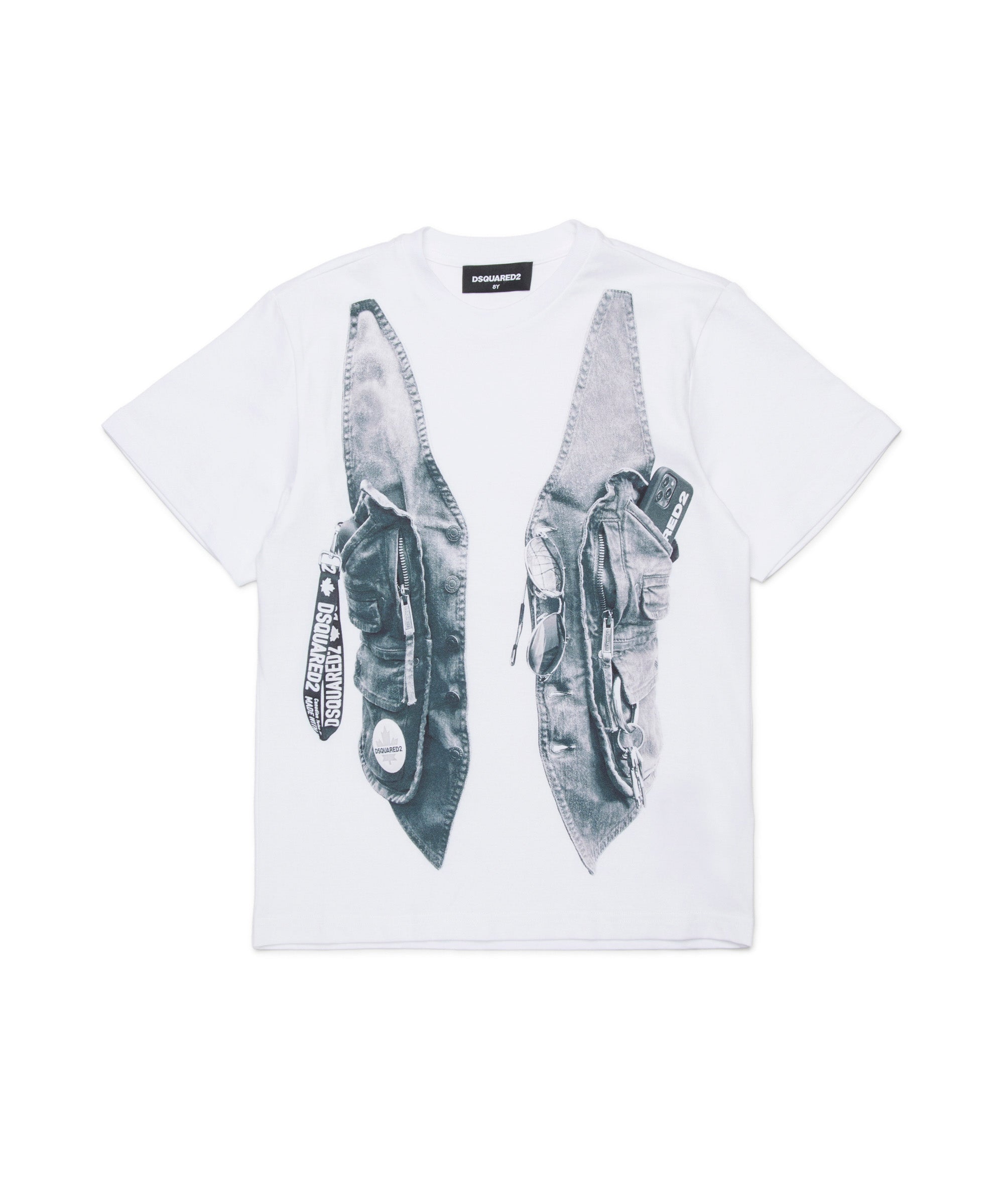 Dsquared2 Kids T-shirt Bianca con Stampa per Bambini