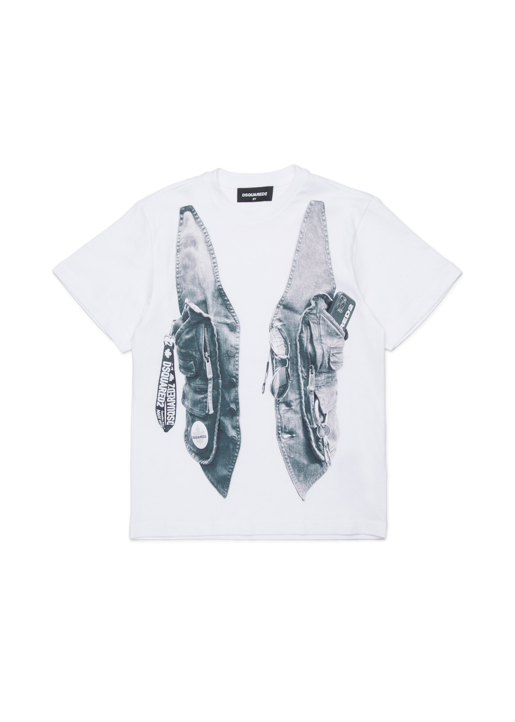 Dsquared2 Kids T-shirt Bianca con Stampa per Bambini