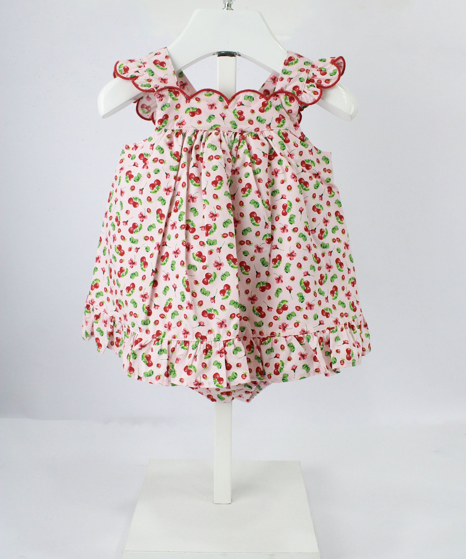 Deolinda Abito con Culotta Fantasia Cherry per Neonate