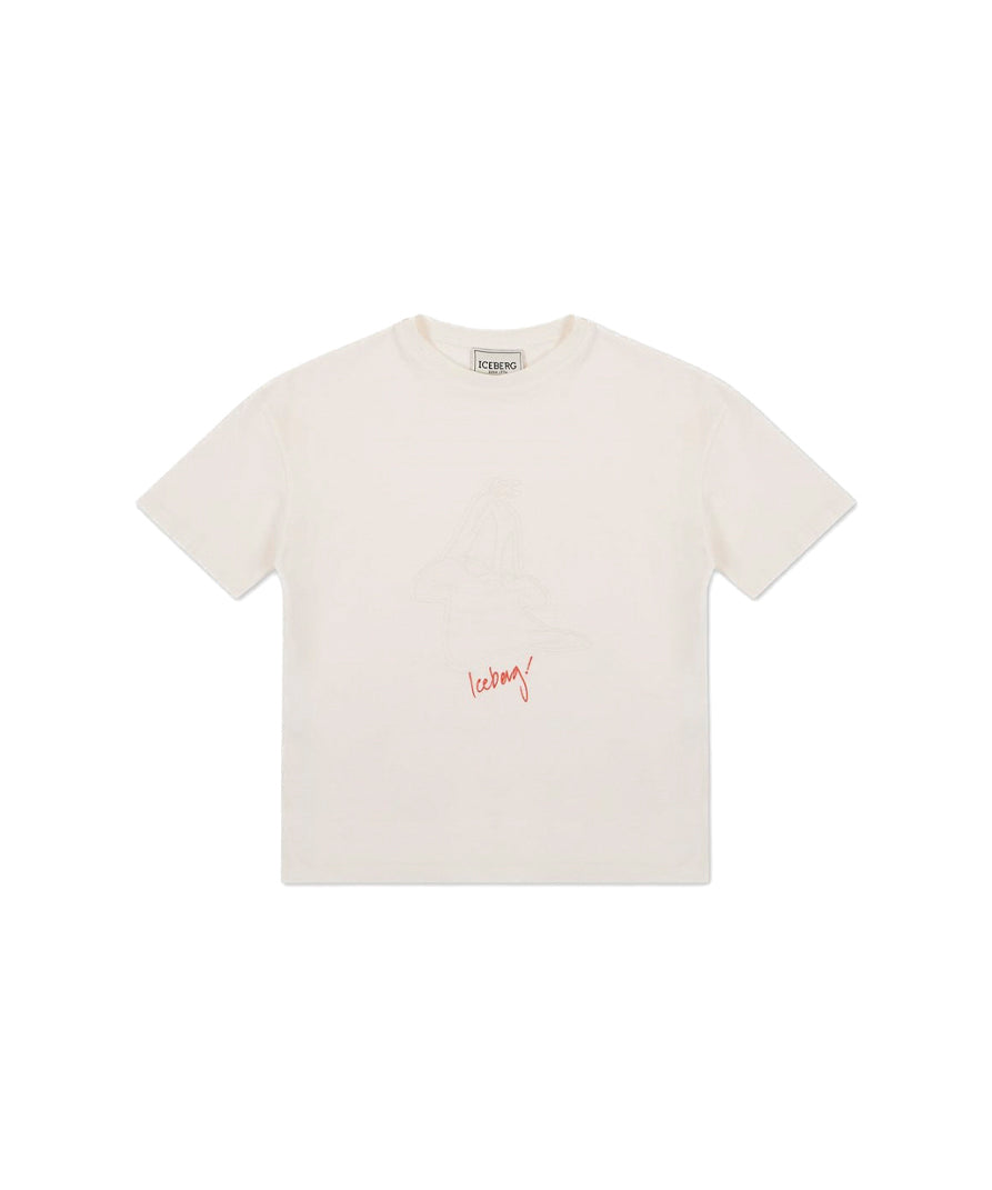 Iceberg Kids T-Shirt Bianca con Daffy Duck per Neonati